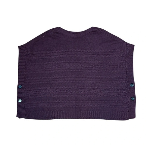 Banana Republic dark cherry cable knit sleevess sweater with decorative buttons - Picture 7 of 8